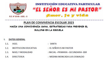 <span>Documento PDF</span>Plan de Convivencia Escolar 2023
